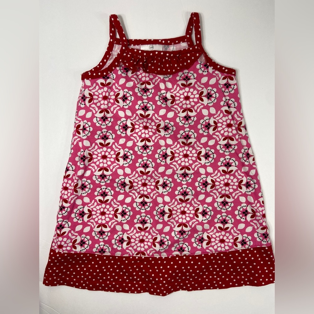 Hanna Andersson Summer Pink Red Dress Size 100
